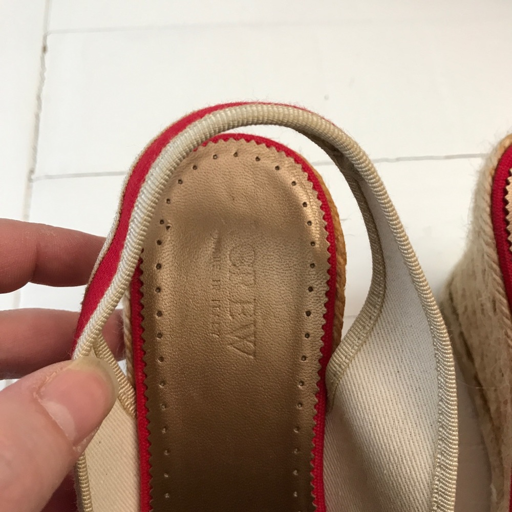 J. Crew Canvas & Raffia Wedges NWOT - Picture 3 of 7